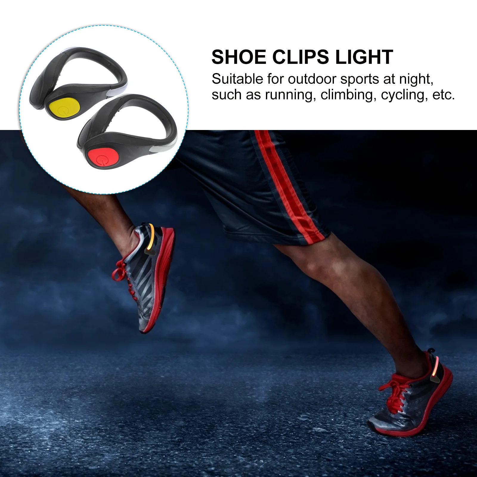 

2Pcs Night Running Shoe Clip Light Cyclcing Jogging Safety Luminous Sports Warning Lamp Shoe Clips Light Sports Warning Lamp