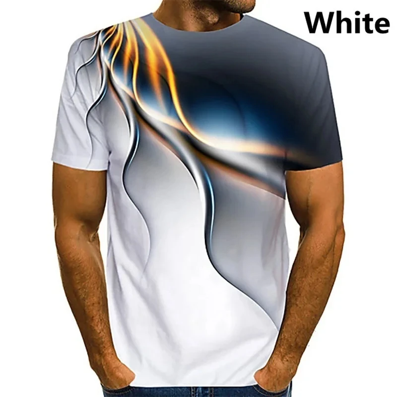 Summer New Digital Printed Men's Fashion T-shirt Street Fashion Element Round Neck Plus Size Comfortable Short sleeved Top