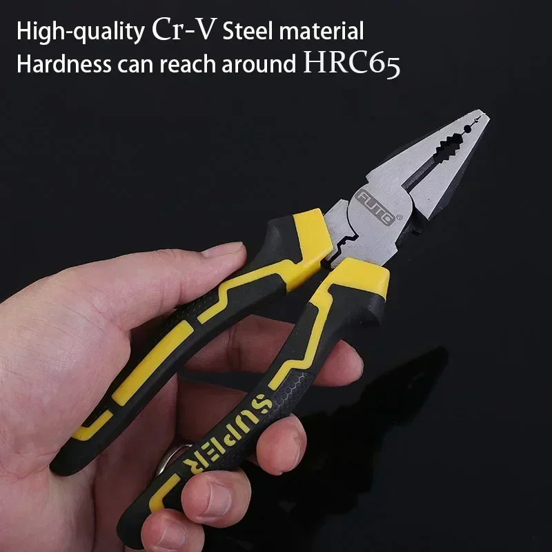 FUTE 6/8 Inch Wire Pliers Sharp Stripping Pliers Diagonal Plier Vice Rubber Handle Multifunctional Labor-saving Hardware Tools