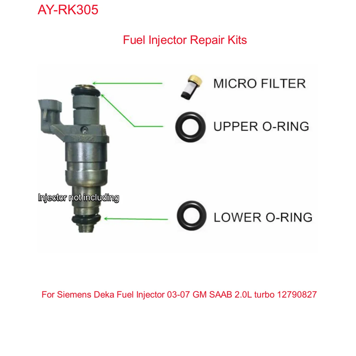 Toptan 4 takım Yakıt Enjektörü tamir kiti Siemens Deka Yakıt Enjektörü 03-07 GM SAAB 2.0L turbo 12790827