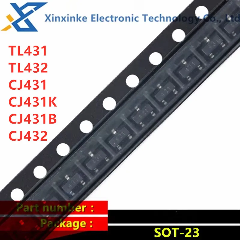

50PCS CJ431 CJ431K CJ431B CJ432 TL431 SOT-23 0.5% Marking: 431 432 SOT-23 Voltage Regulator Transistor Voltage Reference Chip