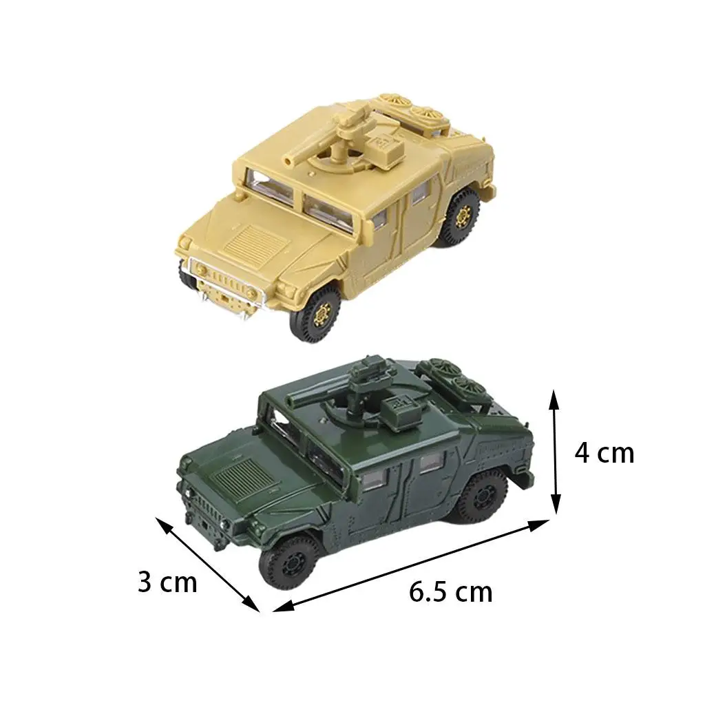 Juego de 2 vehículos militares modelo de arquitectura de ensamblaje 1:72 para regalo