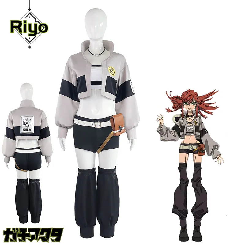 

Anime Gachiakuta Riyo Reaper Cosplay Costume Uniform Choker Akuta Cleaners Carnival Party Props For Women Girls