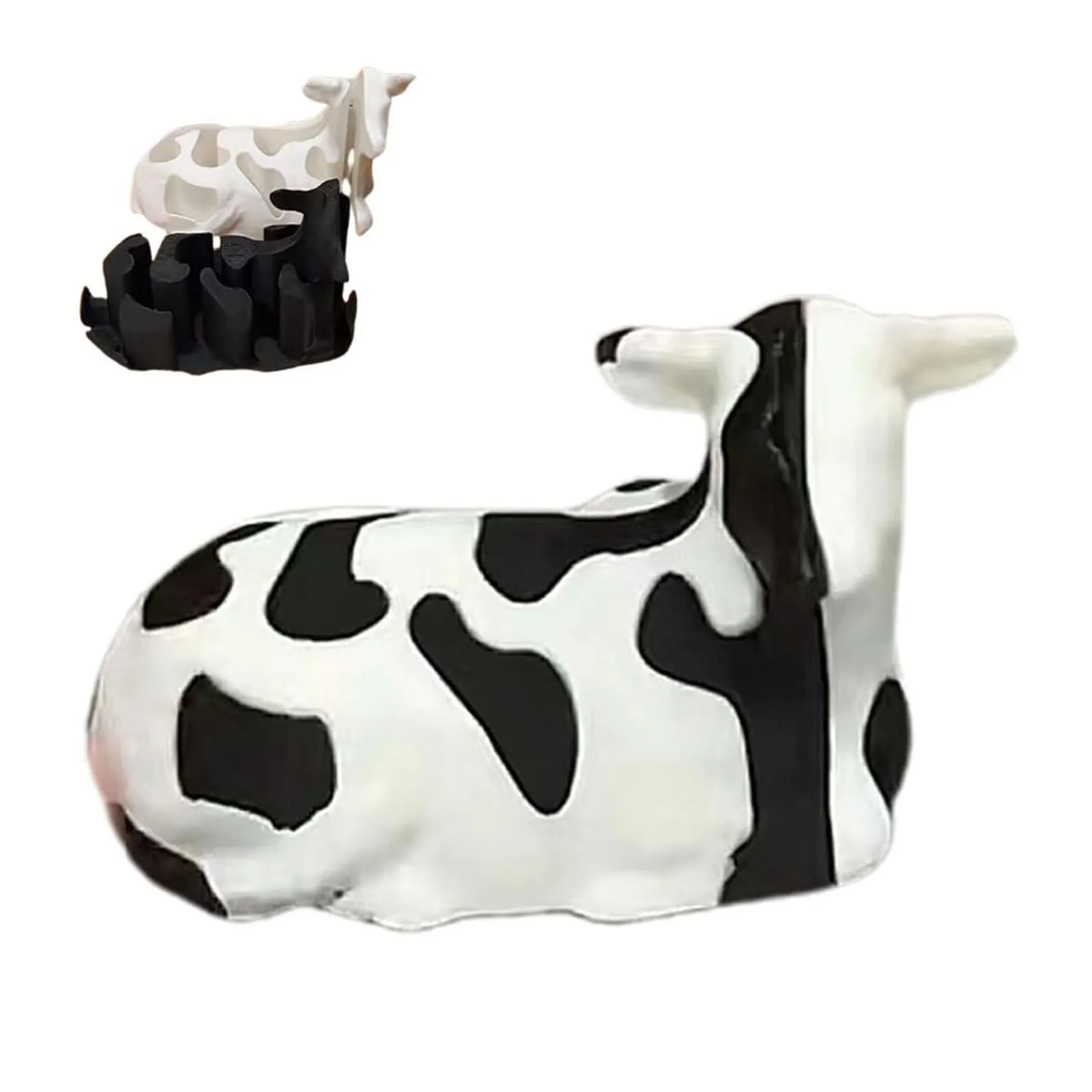 Single Extruder Cow，3D Printed Cow Stress Toy，Detachable Cow Stress Toy,Cute Cow Decorations For Tabletop