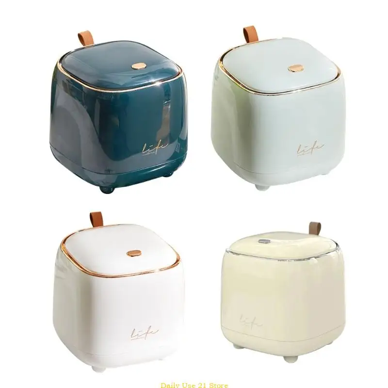 

Desktop Trash Can Wastebasket for Bathroom Vanity Pressing Waste Basket Dustbin