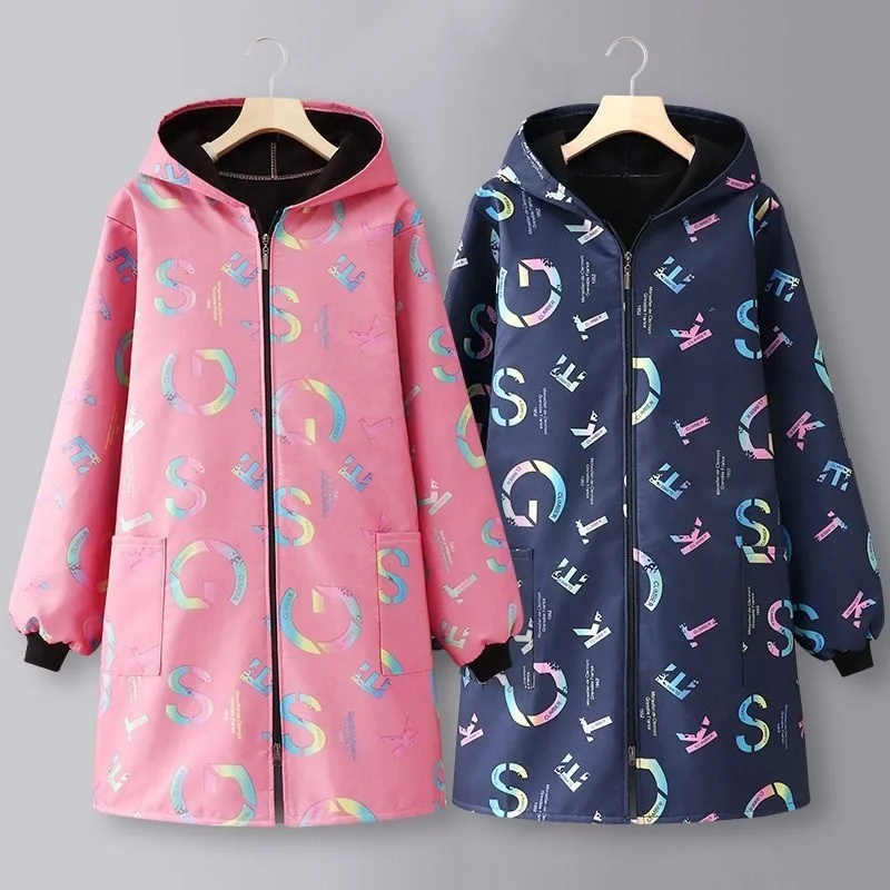 Overwear Women's Winter 2022 New Long Sleeve Home Kitchen Waterproof Dirt proof Apron Plush Thickened Coat