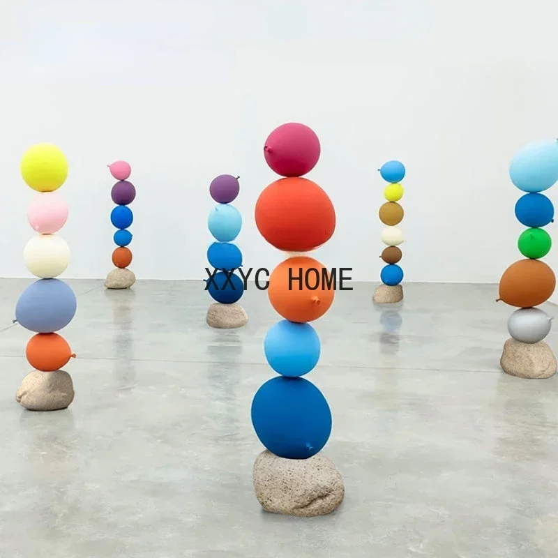 Light Luxury Sculptured Ornaments High-End Creative Artwork Floor Art Colorful Balloon Pattern Decorations