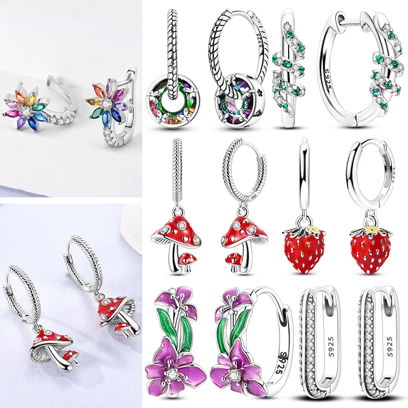 Hot 925 Sterling Silver Earrings for Women Man Simple Round Drop Hoop Earring Party Wedding Engagement High Quality Jewelry Gift