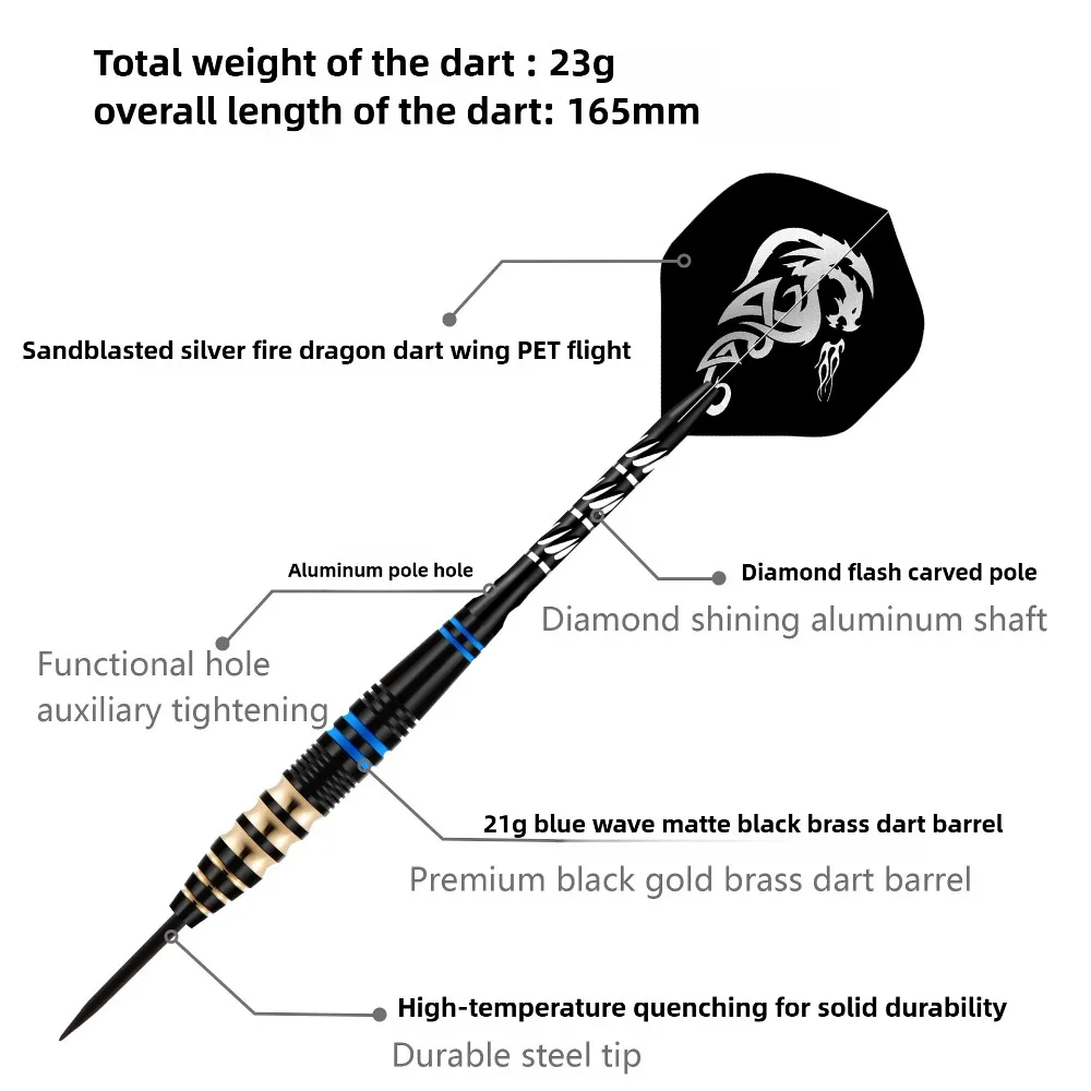 

6pcs/set 23g Tungsten Steel Needle Darts Gift Box Set with Grindstone for High-quality Dart Game