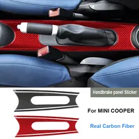 3Pcs Car Handbrake Panel Carbon Fiber Sticker For BMW For Mini Cooper Clubman R55 R56 R57 2007-2010 Accessories