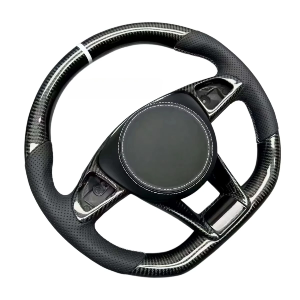 Carbon Fiber Steering Wheel for W176 W205 W213 W253 C63 Sport Modification