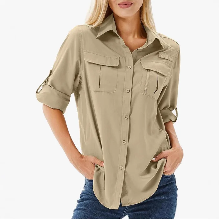 2026 Women's New Fashion Trend Basic Versatile Casual Comfortable Solid Color Stretch Breathable Commuting Shirt for Women