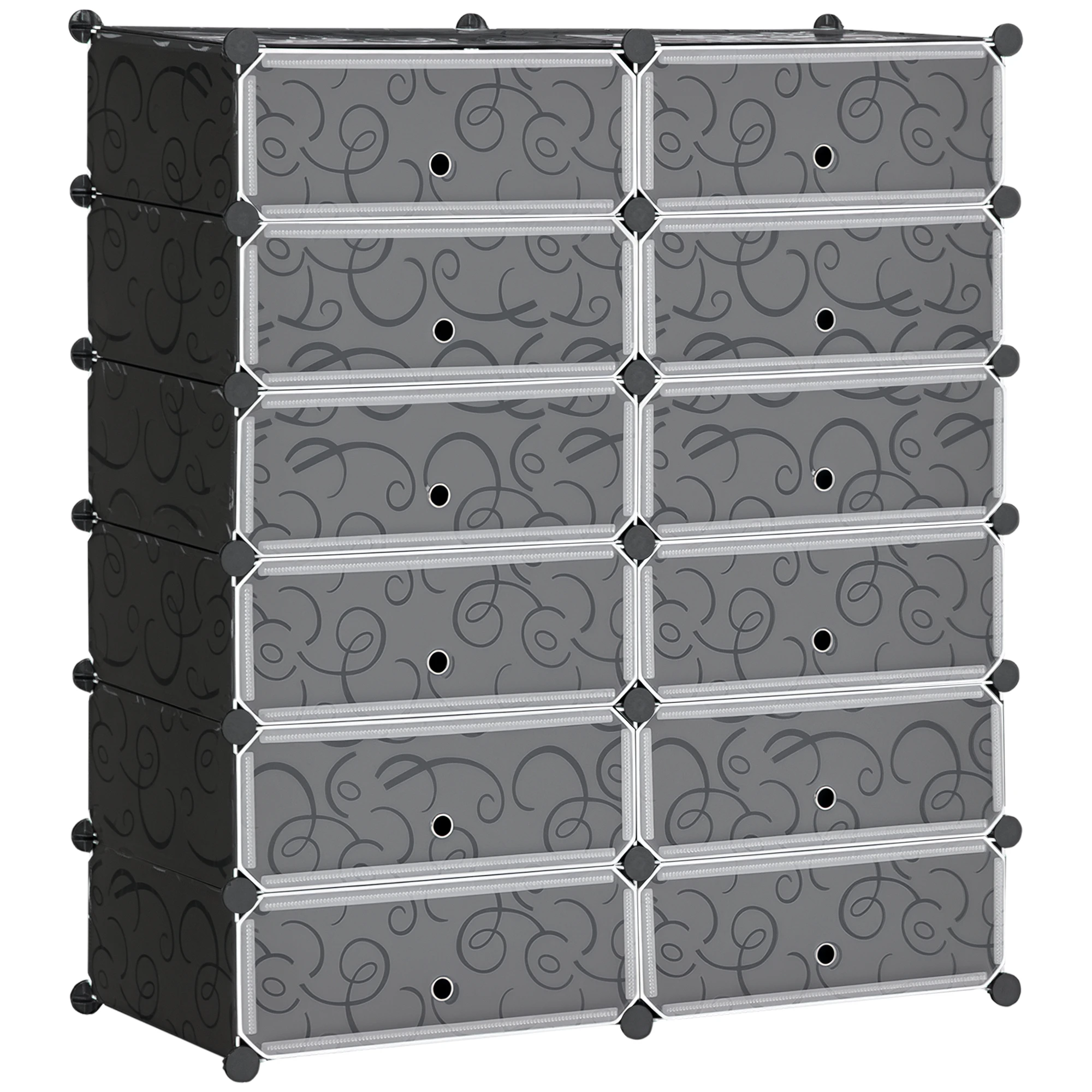 TecTake Meuble de Rangement Modulable 12 Casiers