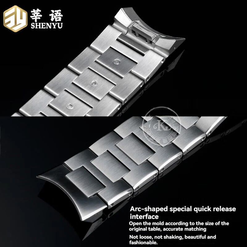 Shenyu Quick Release Stainless Steel Watch Band For IWC Aquatimer Series IW376805 IW329001 strap Watch Bracelet Replacement 22mm