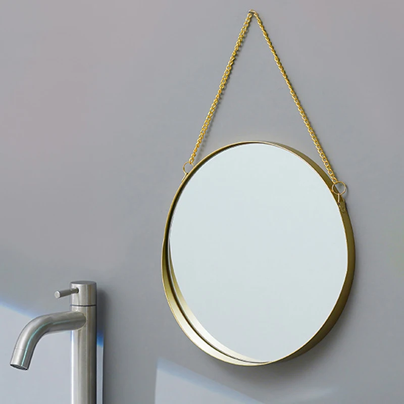 Bathroom Makeup Hanging Mirror Cosmetic Mirror Round Square Hexagon Shape Decorative Mirror Wall Decor Room Decoration Bedroom