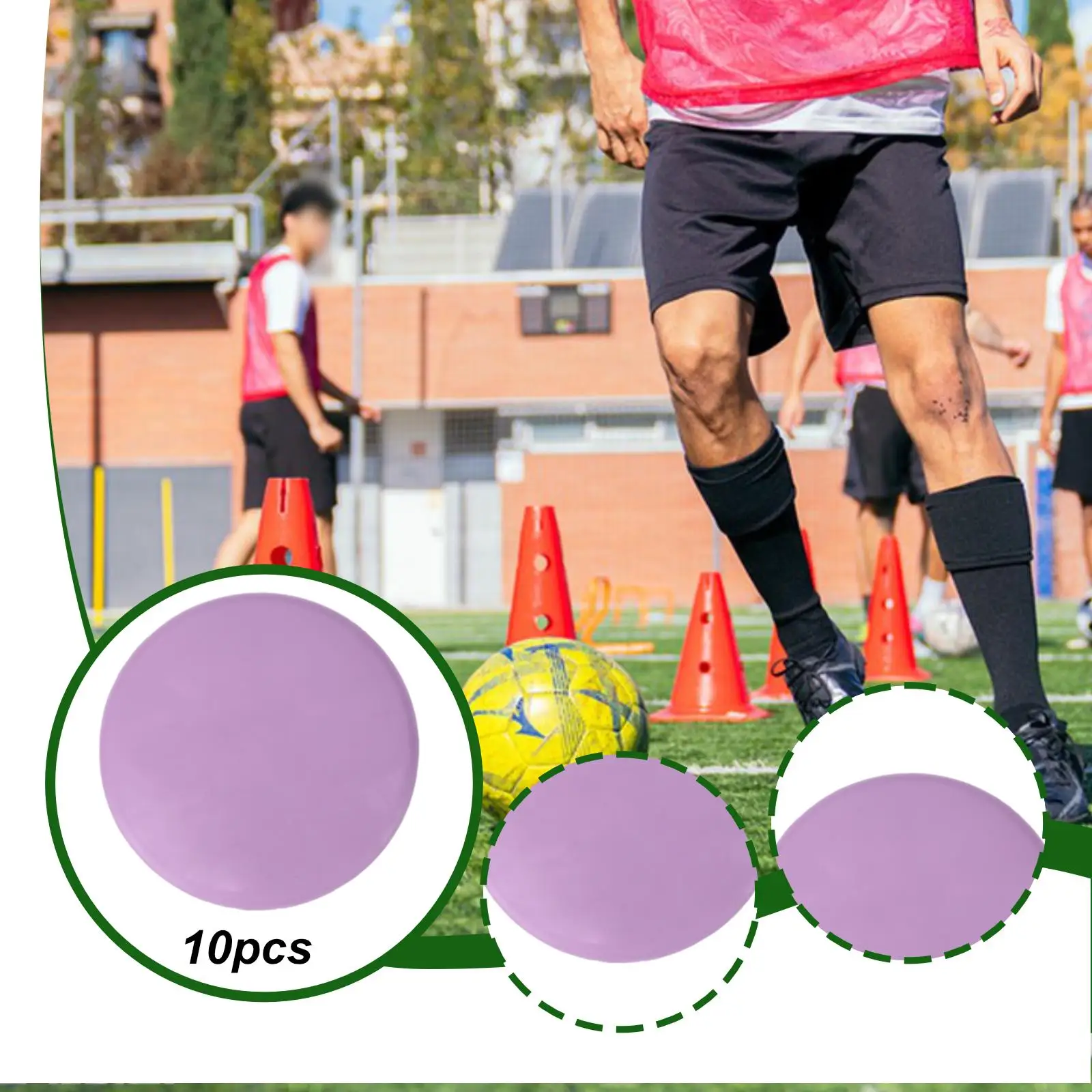 

Portable Flat Soccer Cones TPE Material Spot Markers Court Markers for Basketball Football Tennis Training