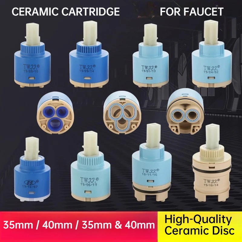 

Ceramic Cartridge Valve for Faucet – Hot Cold Water Mixer Valve Core, 35mm 40mm Replacement Part