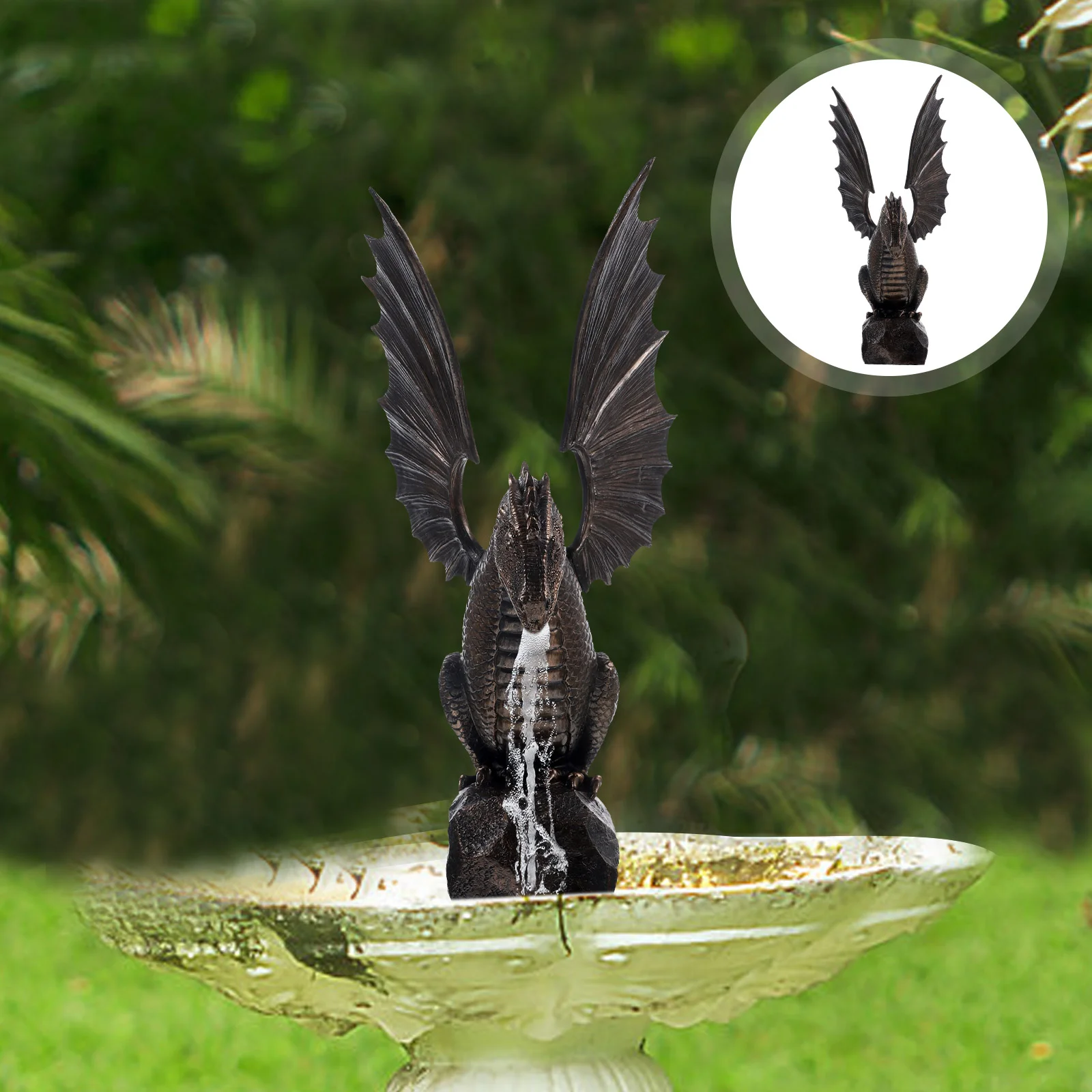 

Fountain Dragon Statue Garden Decoration Decorative Sculpture Pond Nozzle Spray Water Outdoor Ornament Resin Lawn Fountains