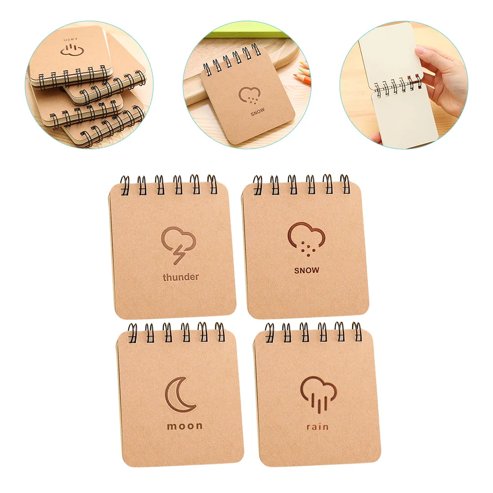 

4 Pcs Electronic Notebook Travel Pocket Notebooks Notepad Paper Small Memo Office Accessories