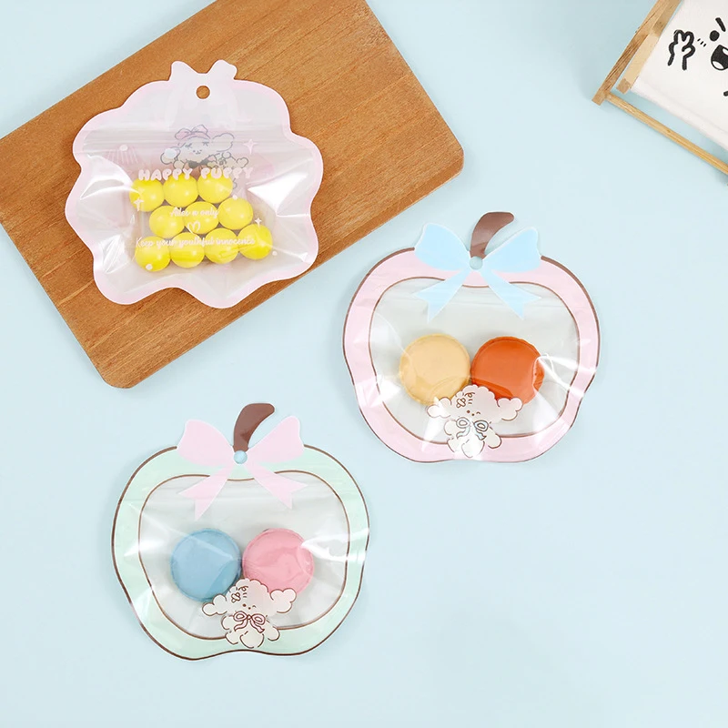 TETP 50Pcs Transparent Cartoon Ziplock Bags Candy Marshmallow Packaging Bracelet Jewelry Decoration Display Pocket Child Favors