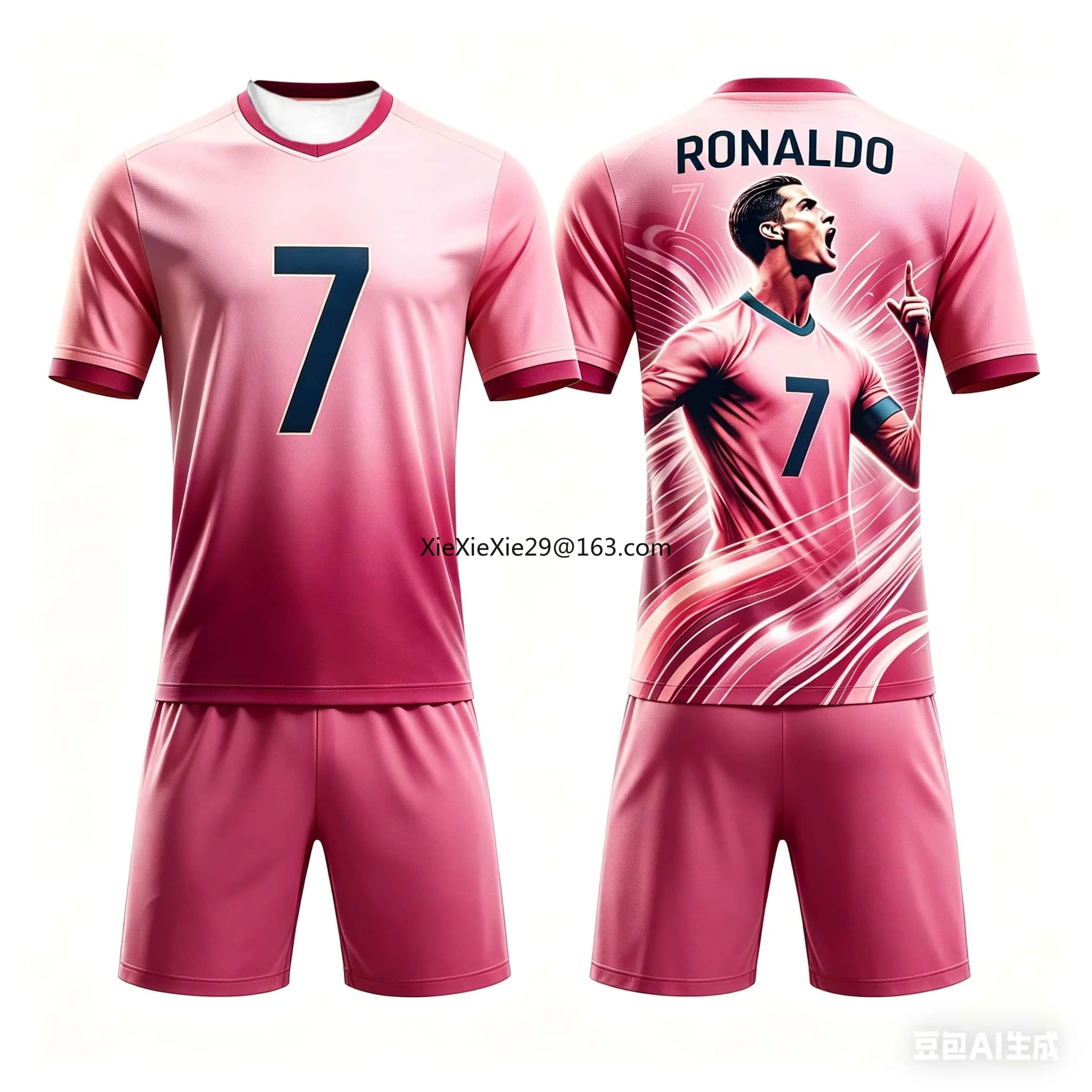 Summer Boys and Girls Special Edition 2026 AI Ronaldo # 7 Football Shirt T-shirt Shorts Set Adult and Children Couple Style Fans