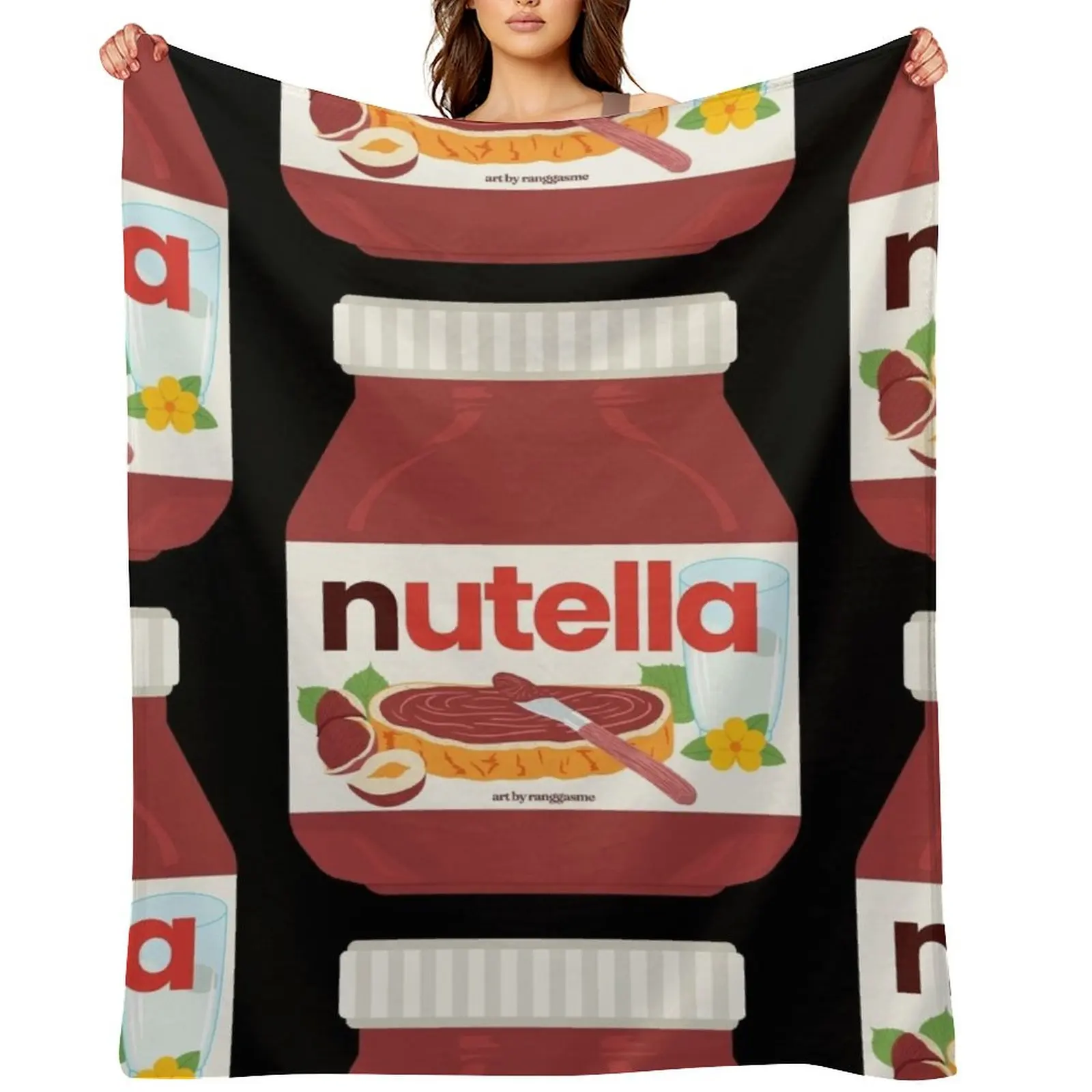 

Nutella - Jar Chocolate Hezelnut Cocoa Spread Throw Blanket Luxury Designer anime Cute Blankets
