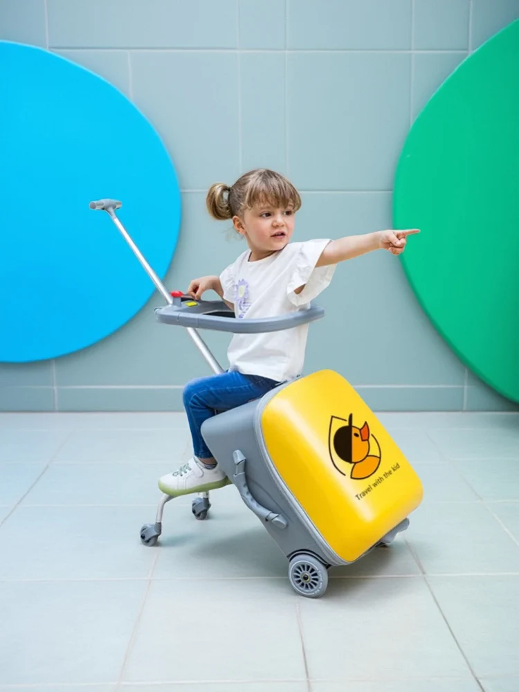 

Baiqili QBOX Lazy Travel Lage Children's Pull along Suitcase Carry-On Bag 20 Inches New Cartoon Sle ABS+PC Material