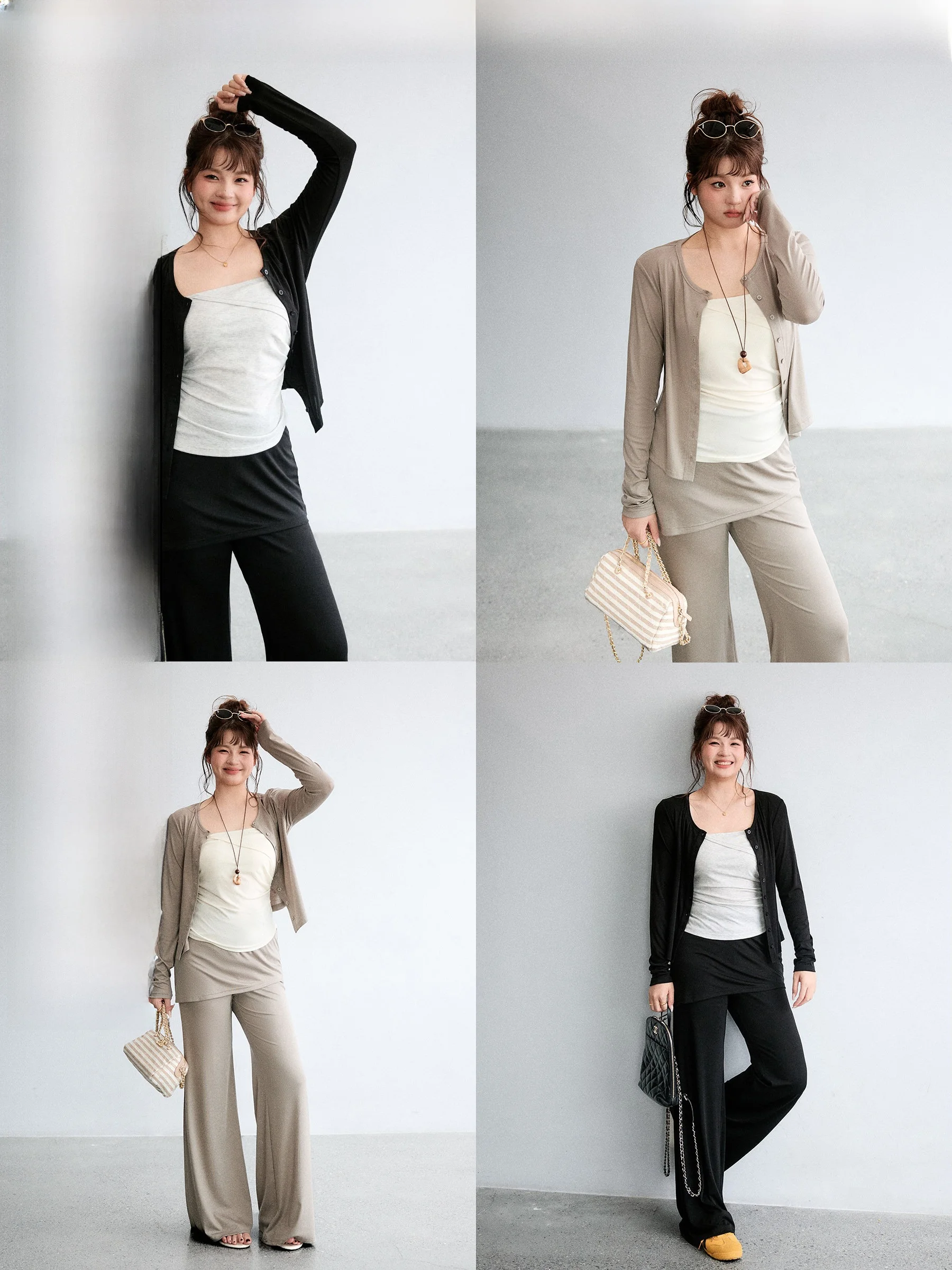 

JULULOOK Studio Casual Loose Knitwear Set for Plump Women Long Sleeve round Neck Lyrical Polyester And Rayon Blend
