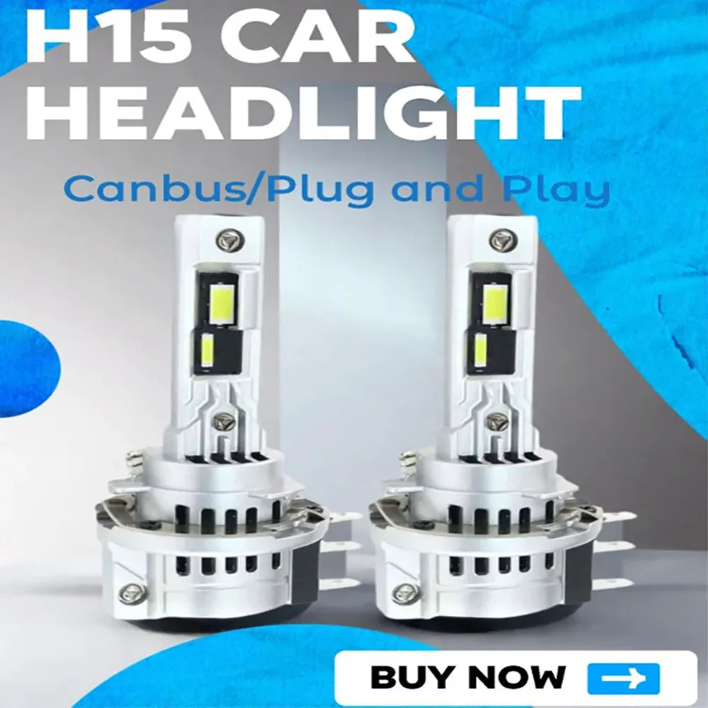 

1 Set SUKIOTO Car H15 LED Bulb 6000K White Headlight Canbus Error Free H15 High Beam&Daytime Running Light Brighter Than Halogen