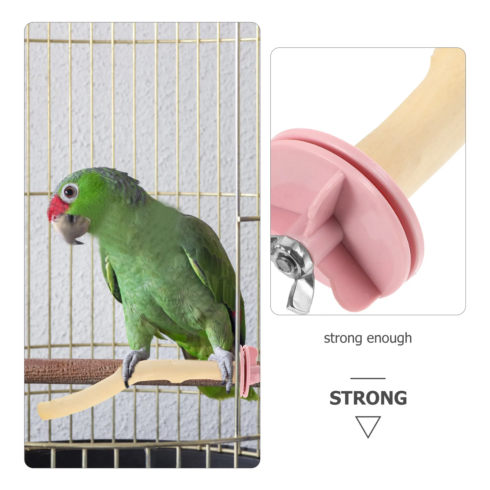 

2PCS Solid Wood Bird Perch 1 2x20CM Natural Parrot Stand Cage Accessories Grinding Wooden Bird Toy for Cage Parrot