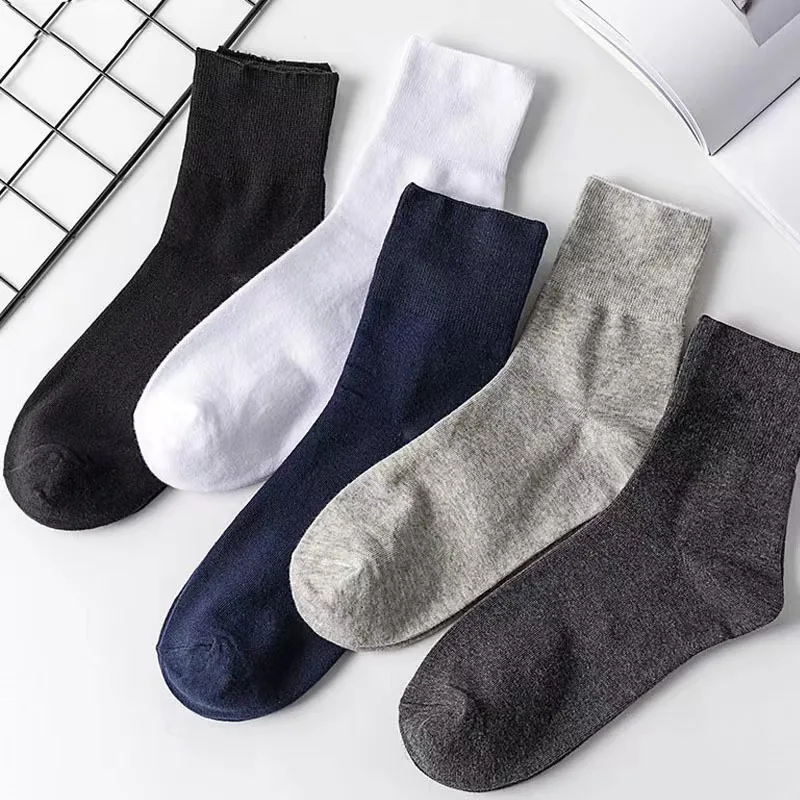 5 Pairs Comfortable Cotton Socks For Obese People and the elderly and diabetic people Casual socks For Fabric Non-binding