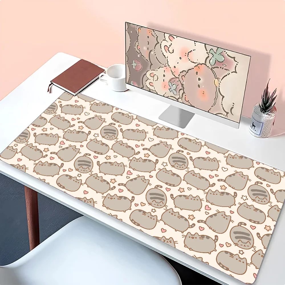 Tapete bonito do rato dos desenhos animados do gato, Desk Pad, Acessórios para jogos, Prime Gaming, P-Pusheen, XXL Teclado Pad