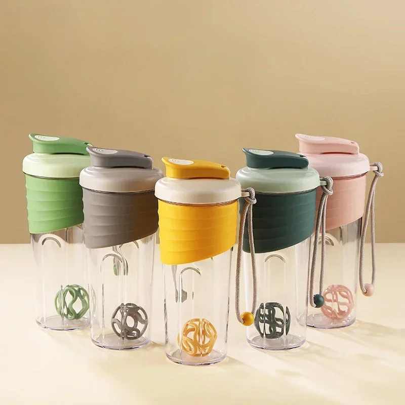 Outdoor Sports Shake Cup Large Capacity Protein Powder Portable Carry Rope Plastic Mixing Cup Bodybuilding Sports Bottle