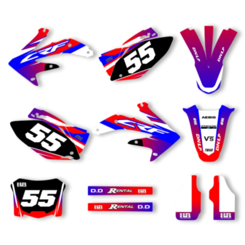 

DSMTECH Custom Team Graphics Decals Stickers Kit For Honda 2005 2006 2007 2008 CRF450 001