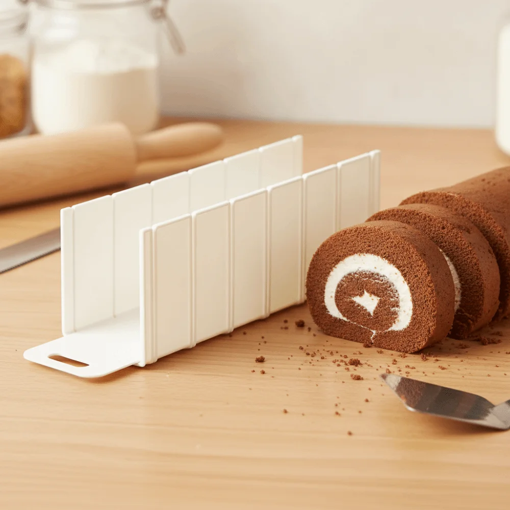 Evenly Cut Cake Roll Cutter 6/7/8 Grids Non-slip Swiss Roll Slicer Efficient Labor-saving Cake Roll Cutting Guide Kitchen