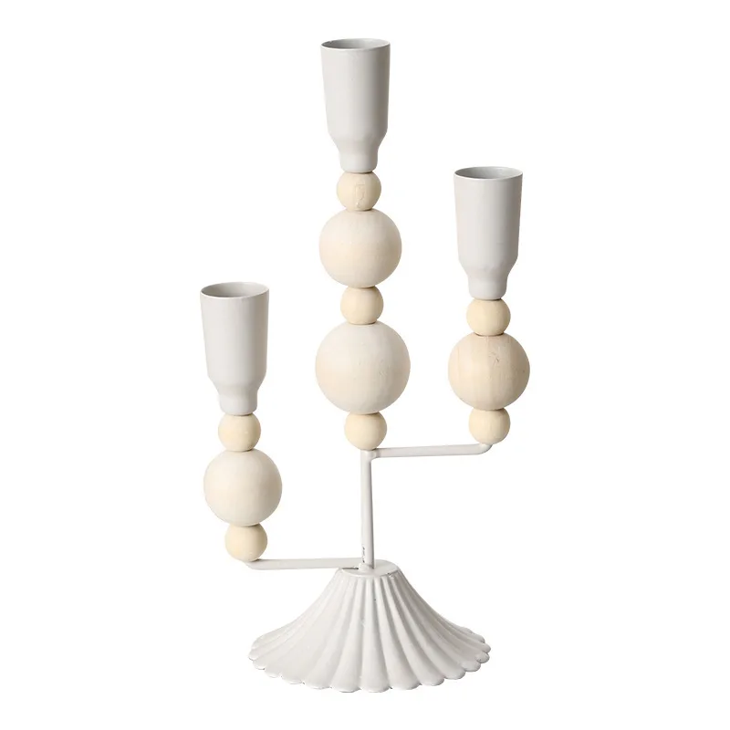 

Elegant French Wooden Roman Column Holder Table Centerpiece Pillar Stand Decorative Farmhouse Rustic Taper Candlestick