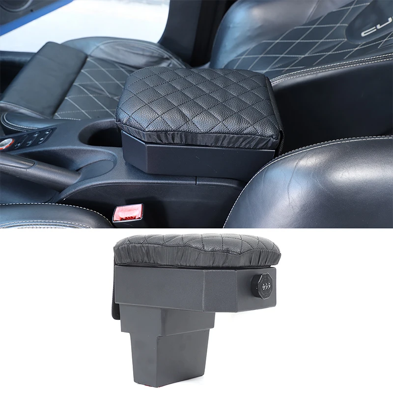 

For Seat Leon 2008-2012 Aluminum Alloy Black Car Center Cup Holder Password Lock Safe Car Interior Modification Accessories