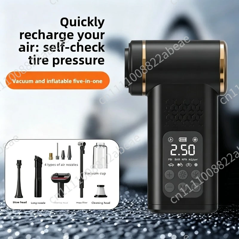 2 in 1 Cordless Car Vacuum Cleaner and Air Compressor, Portable Auto Tire Inflator Pump with Digital Display for Car Home Travel