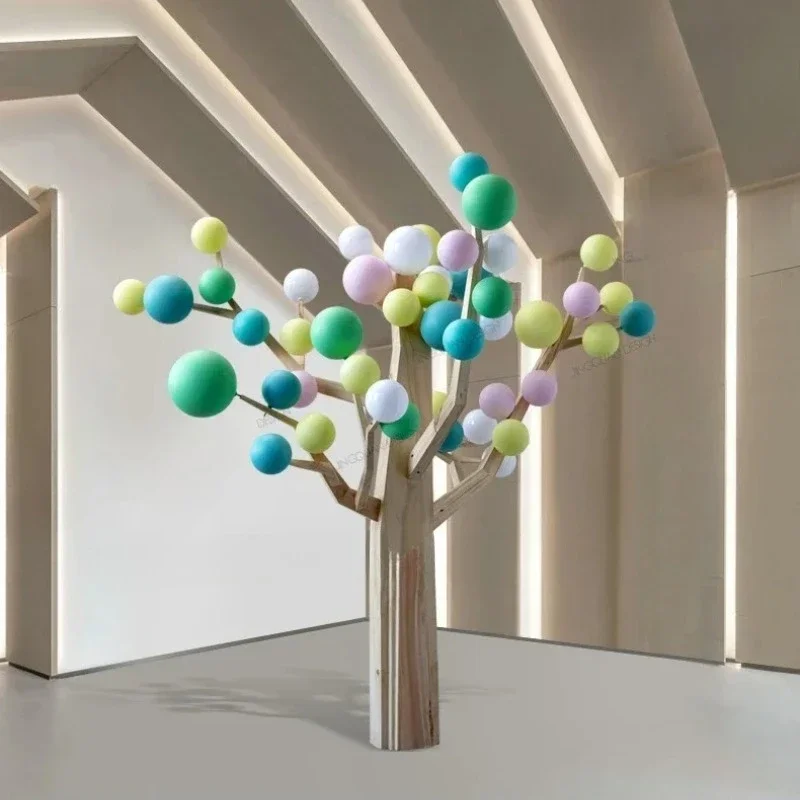 Colorful Tree Ball Large Decoration Floor Device Artwork Foyer Hotel Lobby Soft Decoration Beautiful Furnishing