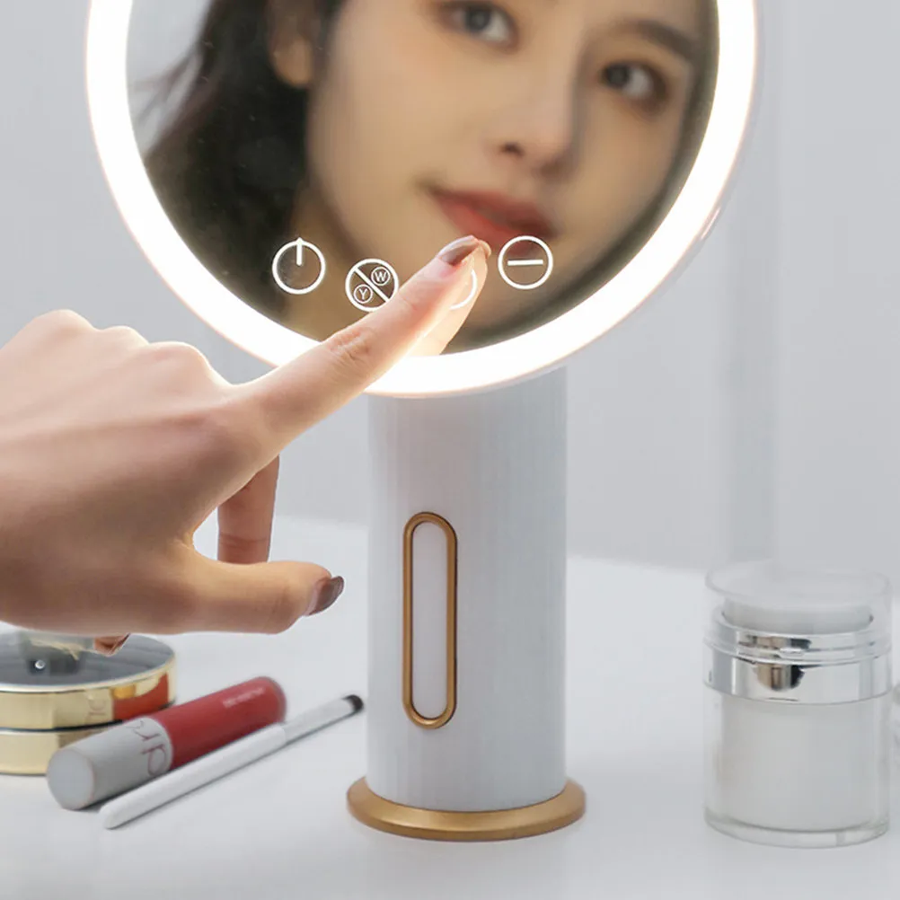 

1Pcs LED Makeup Mirror Exquisite Simple Design Mirror with LED Lamp Long Life ABS Material True Color Reflection Beauty Makeup