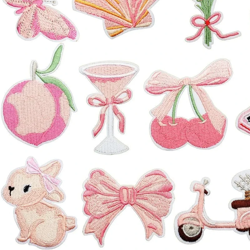 

Bestselling Sweet Flavor Embroidered Valentine's Day Bear Patch Clothes Newly Decorated Pink Love Embroidered Logo Stamp