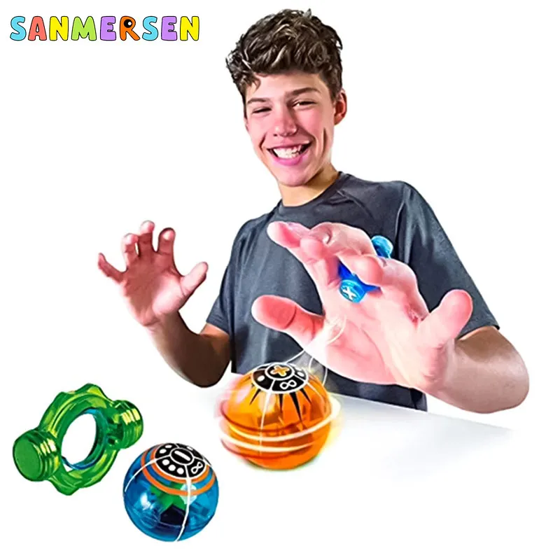 Magnetic Rings Controlled Spinner Ball Fingertip Magic Ball Toy Induction Children Creative Educational Battle Toys Games