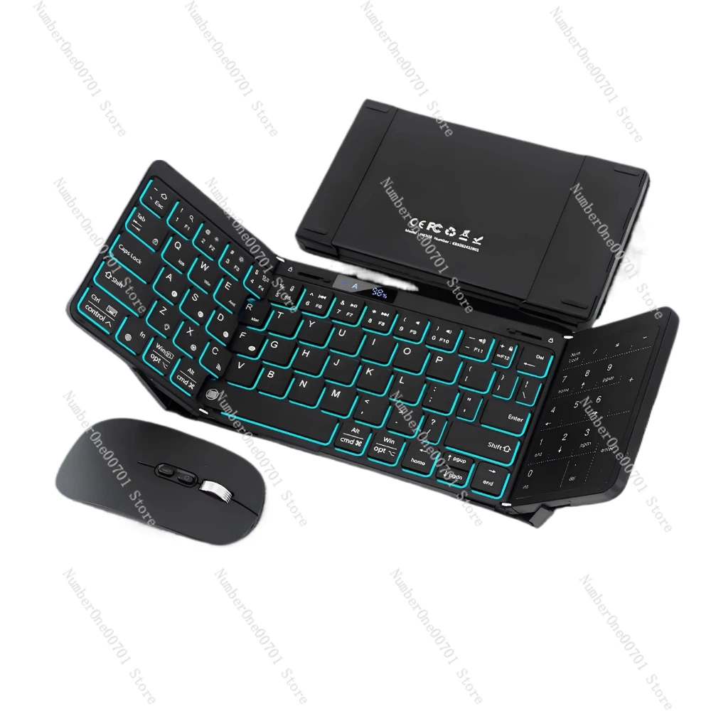 

Wireless Bluetooth Folding Keyboard Backlit Trackpad for Laptop Mobile Phone Tablet iPad