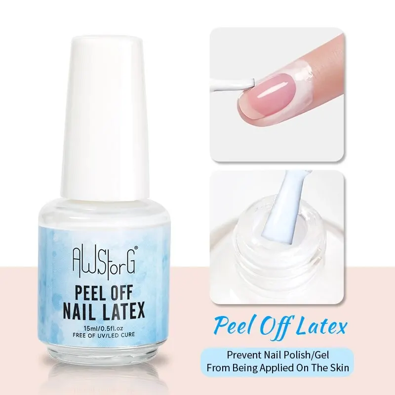 AWStorG 15ML Peel Off Latex Nail Polish Liquid Protect Anti-spill Fast Dry Odor-free Nail Edge Skin Care Protector For Nail Art image 3