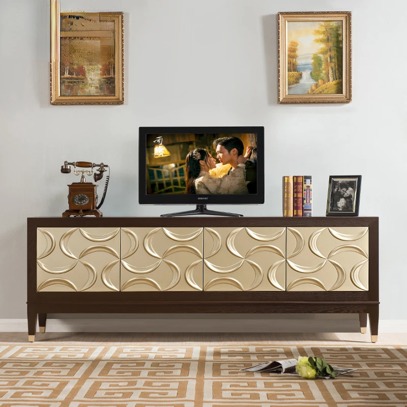 

TV cabinet, coffee table combination, simple atmosphere, living room, floor cabinet, three-dimensional carving, audio-visual cab