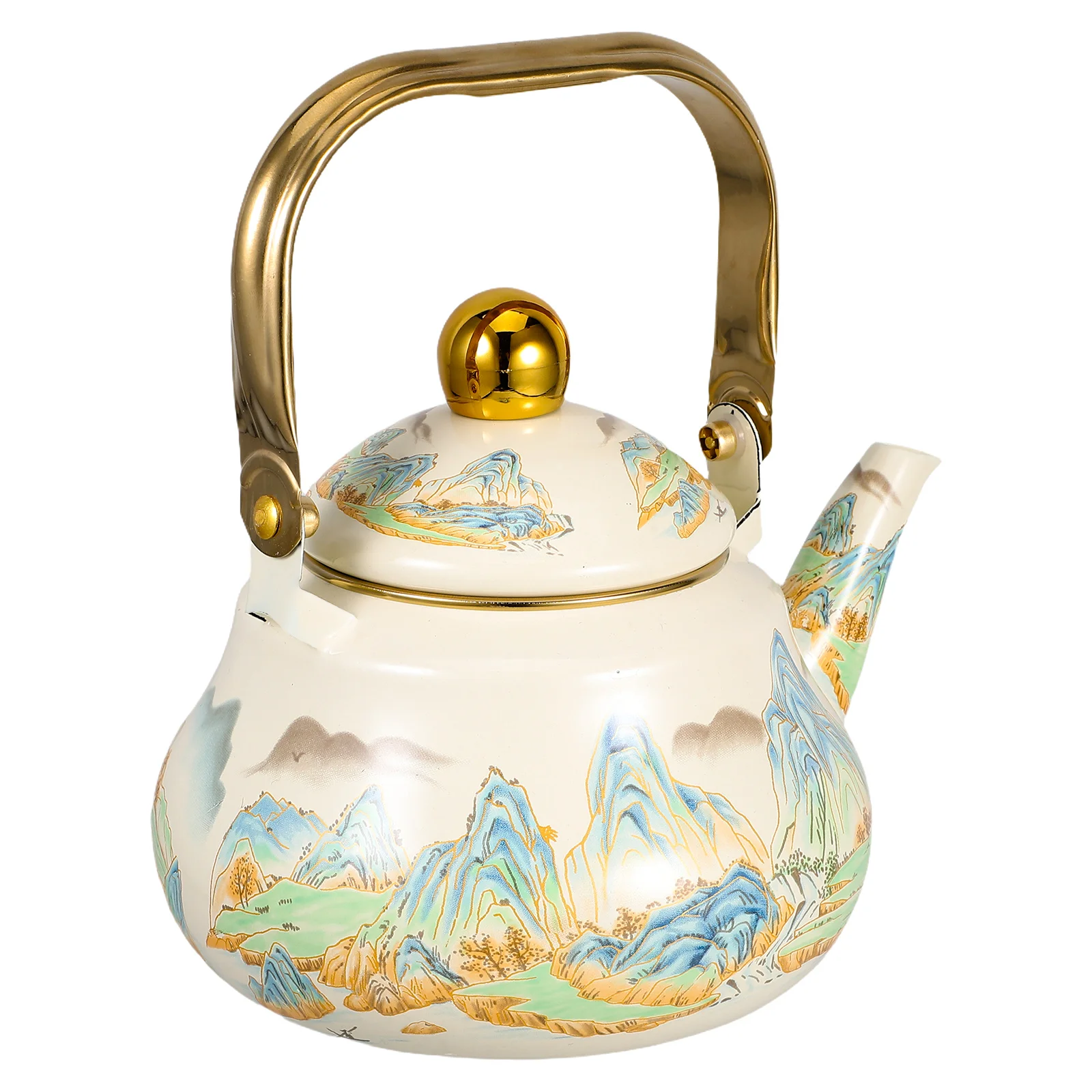 

Enamel Teapot Cold Hot Water Kettle Stovetop Coffee Camping Vintage Japanese Chinese Teapot Tea Pot Kitchen Barware