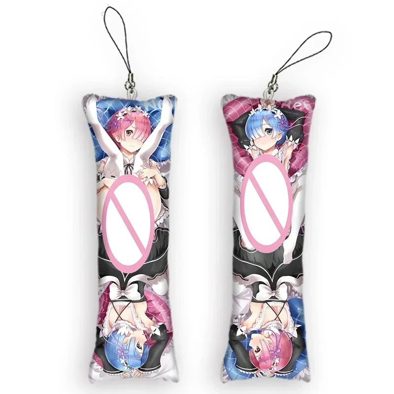 

New Pattern Re:life In A Different World From Zero Rem Ram Mini Body Pillow Hanging Ornaments Cute Anime Small Dakimakura Keycha