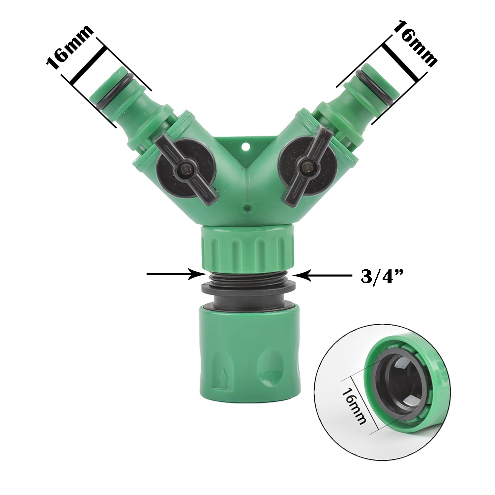 1/2 3/4 Gewinde 2-Wege-Wasserhahnschlauch Wassersplitter Gartenhahn Y-Splitter Bewässerungsarmaturen Einstellbare Schalterverbindungen