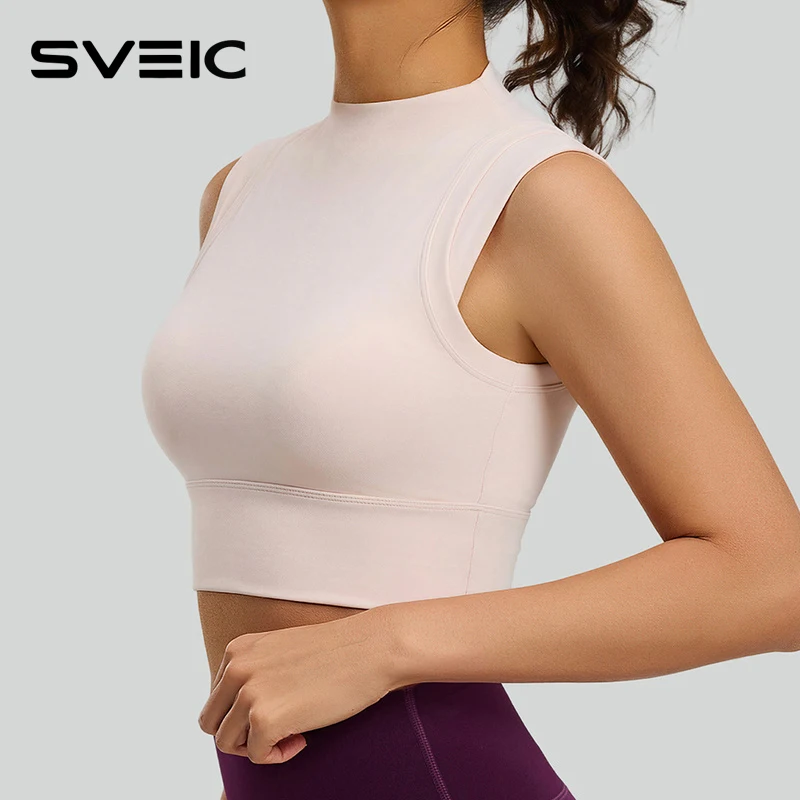 SVEIC Gym Underwear Sports Women Vest Fitness Top Shockproof Gather Sportswear Breathable Cycling Running Training Yoga Clothing