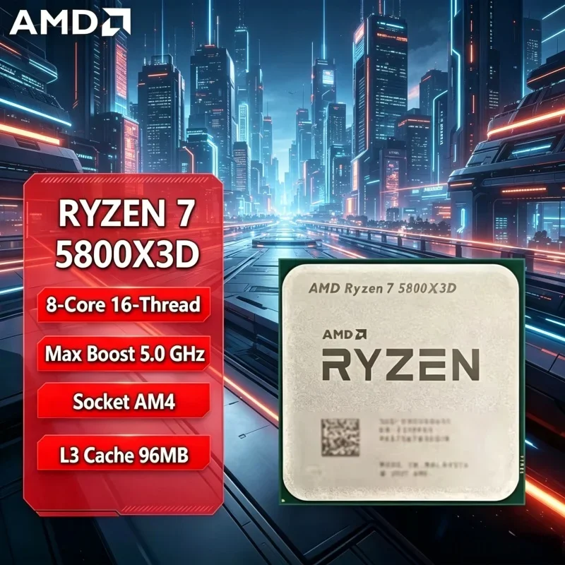 

Smooth Multi-play AMD Ryzen 7 5800X3D Desktop Processor 105W AM4 DDR4 8C16T 3.4GHz 4.5GHz Large 3D V-Cache Gaming CPU